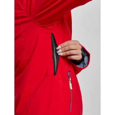 Ski costume female winter, size 44, red color-12