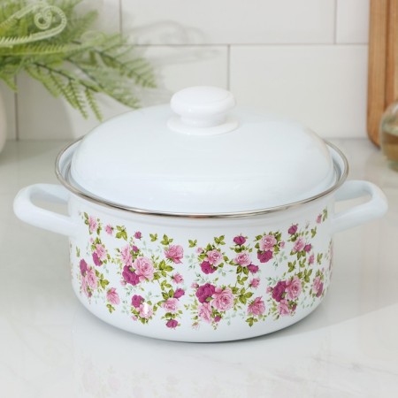 Cylindrical pan “Ural Suvenir”, 3 l, induction, white color, mix neckline-6