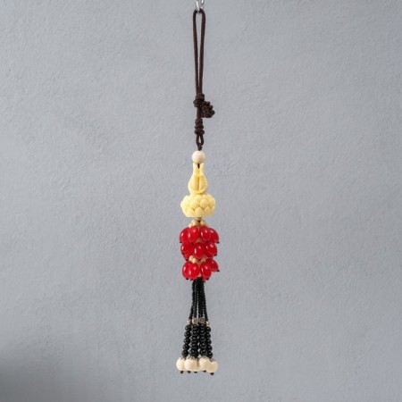Suspension plastic, textile "Hands and lotus" 4x4x32 cm-2