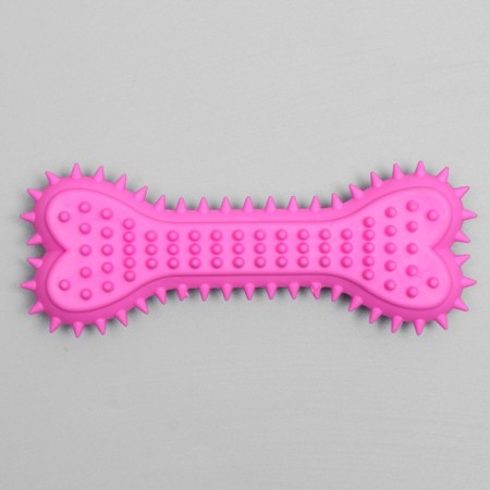 Chewing toy castle "bone with spikes", 15 x 6 x 2.5 cm, pink-1