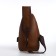 Male sling bag made of artificial leather, with USB, brown color
