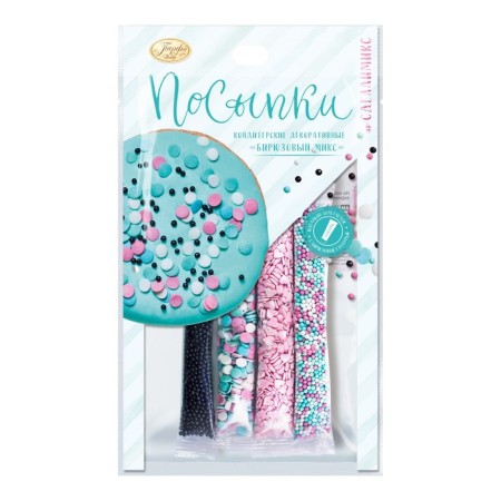 Sprinking confectionery "Parf", turquoise mix, 20 g