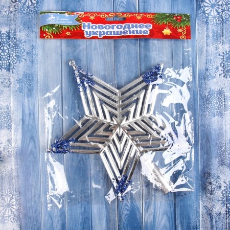 Tips "Star strip volume" 23x20.5 cm, silver-blue-1