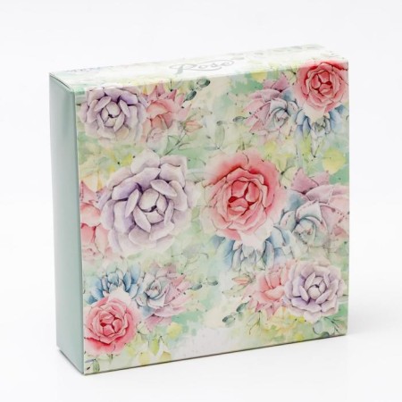 Box for 9 sweets with a shell "Rose" with a window, 14.5 x 14.5 x 3.5 cm-3