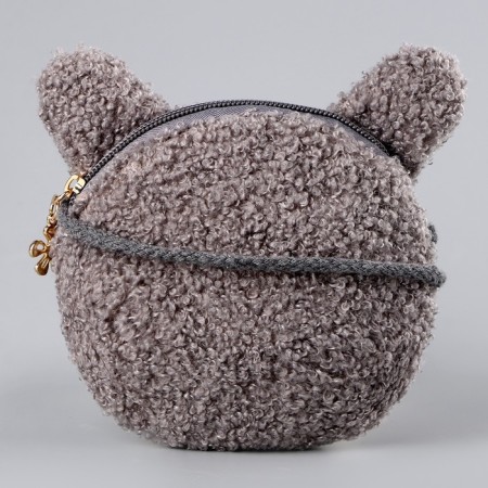 Children's soft "Bunny" Bag, 15*13 cm, gray color-4