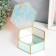 Casket Glass with a metal frame "hexagonant with a sheet. Drops" 17x14.8x6.5 cm