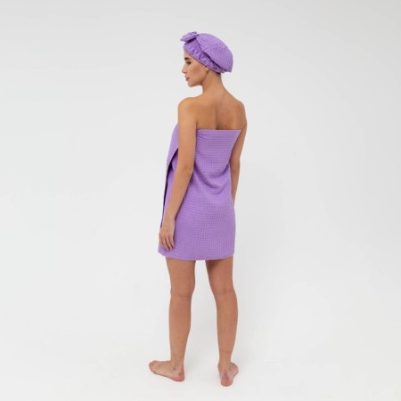 Set for the bath and bathroom Ethel Vafli towel 70*140 cm+Chalma 21*25 cm, central violet-10