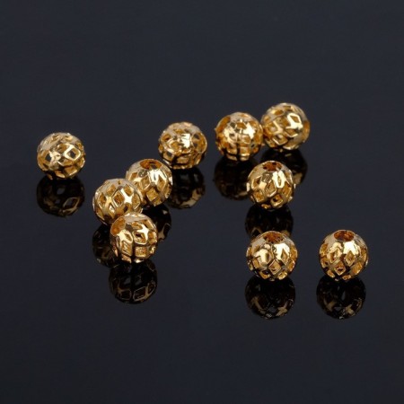 Crimp (clamping bead) SM-395 (set 10pcs), 6mm, color gold