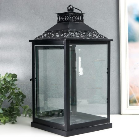 Summary metal, glass "Etna" black set 2 pcs 19x19x39 cm, 14x14x27 cm-7