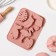 Baking shape “Tropics”, silicone, 18 × 14 × 2.5 cm, pink color.