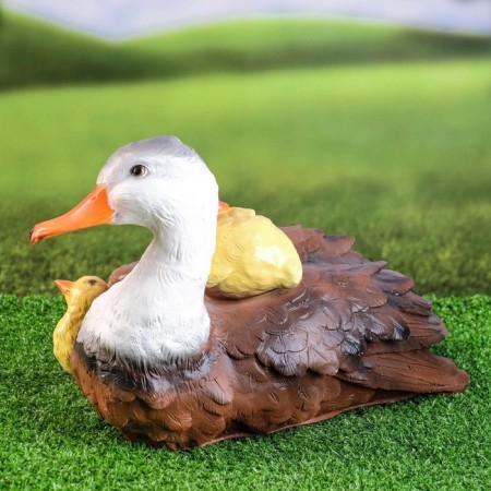 Garden figure "Duck with ducklings under the wing" 22.5x37.5cm-3