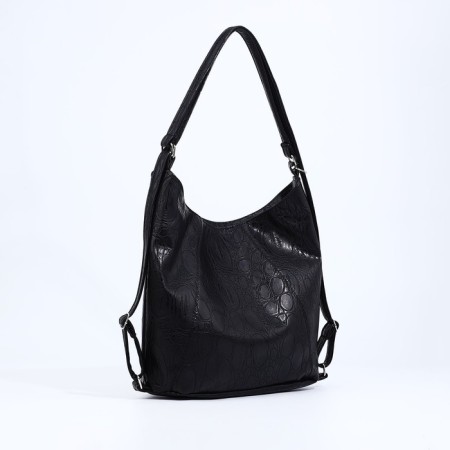 Bag Women's bag with zipper, black color-3
