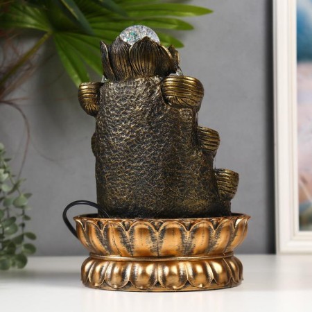 The desktop fountain from the network, Parvati and lotuses backlighting 29x19.5x19.5 cm-3