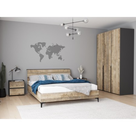 Cleat cabinet with 2 Denver drawers, 500x360x500, graphite/oak grunge-2