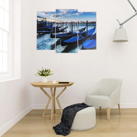 Modular picture "Boats" (2-25x52; 1-30x60) 60x80 cm-3