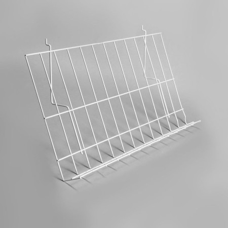 Wire shelf for economy panels, inclined, 70 degrees, 60x33.4, white color-1