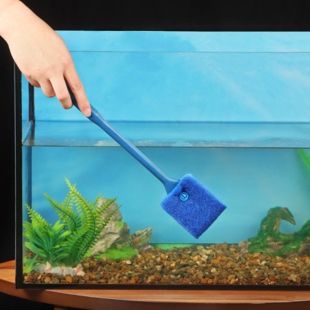 Scraper for the aquarium bilateral, 40 cm, blue