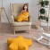 Decorative pillow "Stars", size 55x55x12 cm, yellow color