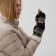 Female gloves on the claim Minaku 22 cm black
