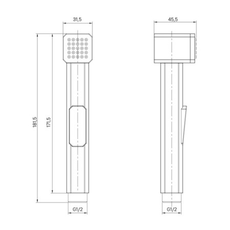 Lake for bidet Iddis Axes Axe1f1ci20, 182 x 46, ABS plastic, chrome-4