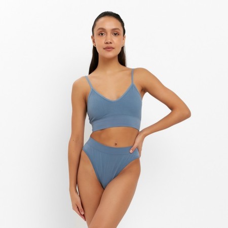Female set (top, panties) Blue color, size 42-44