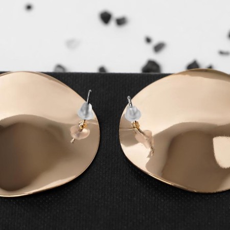 Earrings Metal "atmosphere" solo, color pink gold-2