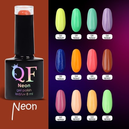 Neon nail polish gel, 3 phase, 8 ml, LED/UV, brown-red color (48)-5