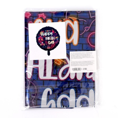 Foil ball 18 "Happy Birthday. Neon", circle-1