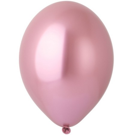 Latex ball 14 ", chrome Glossy, pink, set of 50 pcs.