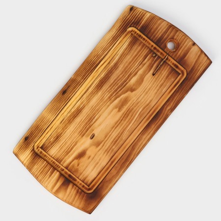 Groot board in firing with a bloodstream Wild Kitchen, 50 × 20-25 × 2.5 cm, a single cedar array-9
