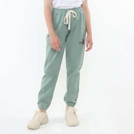 Sports pants for girls, color light green, height 146 cm