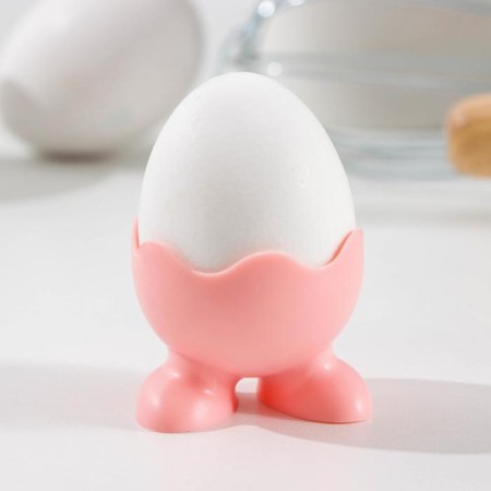 Silicone stand for the eggs of the share "Legs", 5 × 4 cm, pink color-1