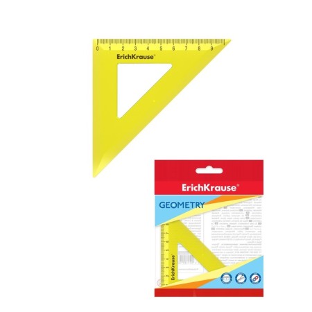 Triangle 9 cm Erichkrause Neon, 45 °, yellow, in Floopak