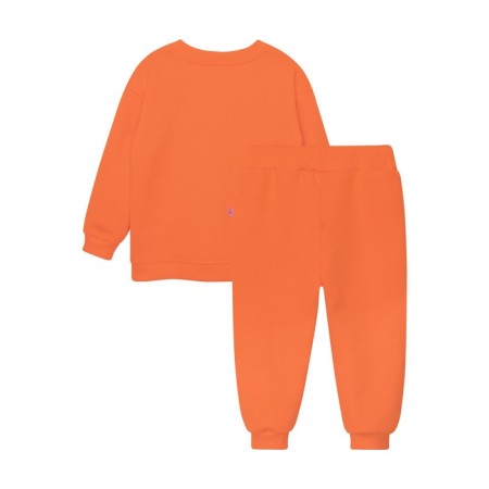 Suit for girls: sweatshirt and trousers, height 86 cm, orange color-2