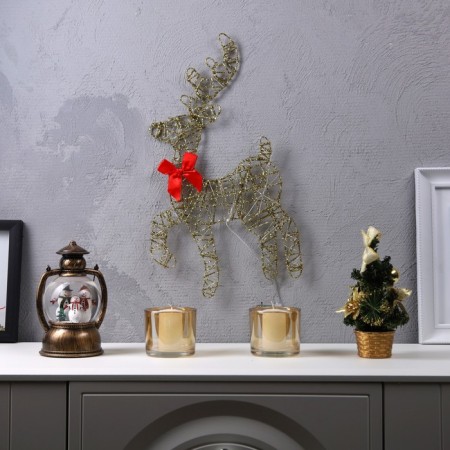 LED figure "Deer" 28 × 47.5 cm, metal, batteries AAX2 (not in the kit), glow warm white-1