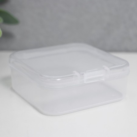 Casket Plastic for little things "Square" Transparent 2x5.5x5.5 cm-1