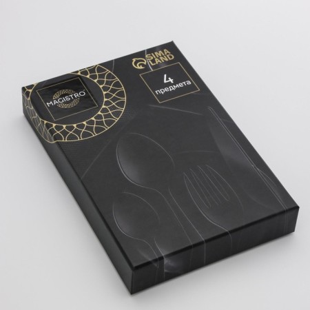 A set of cutlery made of stainless steel Magistro "Gentry", 4 objects, silver color-6