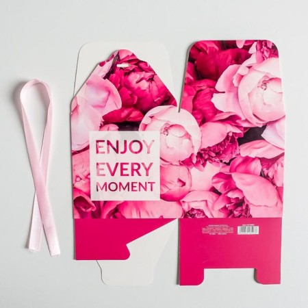 Gift folding box, packaging, "Enjoy EVERY MOMENT", 12 x 12 x 12 cm-4