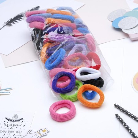 Hair elastic band "Mahrushka" (set 48 pcs) 7 cm, mix