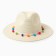 Women's hat with bombs, size 54-56, white color