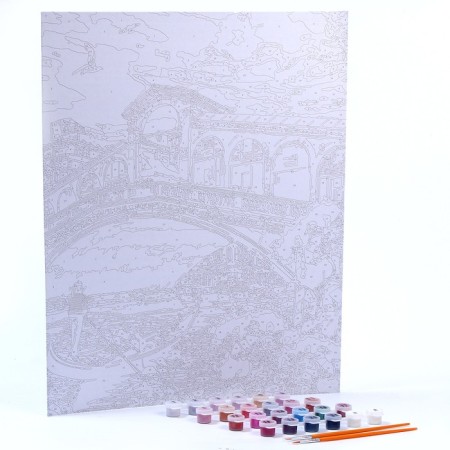 Picture on numbers on cardboard 40 × 50 cm "Rialto bridge"-1