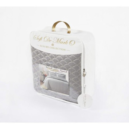 A set with a blanket "Hellas", size 240x260 cm, 50x70 cm - 2 pcs, color gray-5