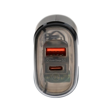 Network charger OR -000, 3 A, USB, Type-C, transparent, black-4