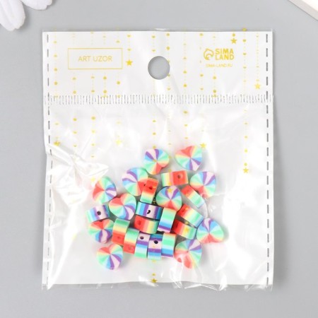 Beads for PVC Creativity "Hearts Rainbow" set 25 pcs 0.5x1x1 cm-3