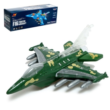 Aircraft "Fighter", on batteries, light, sound, green