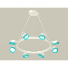 A set of suspended swivel with composite crystal Ambrella Light, Traditional Diy, XB9195251, 6XGX53, Color White Sand, Blue