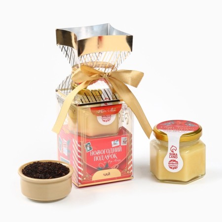 Gift set "New Year's Gift": tea with orange and cinnamon 50 g, creamless cedar cedar, 120 g.-1