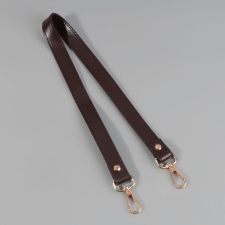 Handle for a bag, with carbines, 60 ± 1 cm × 2 cm, dark brown color-1
