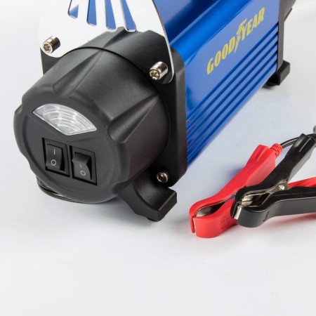 Car compressor Hoodyear Gy-50L LED, 50 l/min, with a lantern, battery from battery, removable twisted hose-2