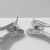 Earrings with pearls "hare" eared, white color in silver